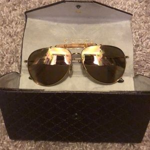AUTHENTIC BAMBOO GOLD PLATED GUCCI AVIATORS